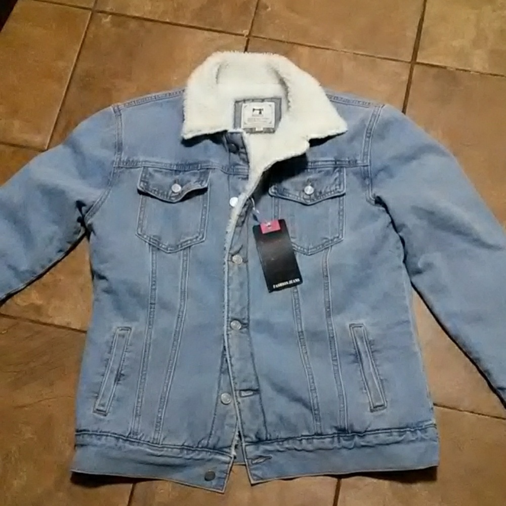 NWT Men's Shearling Jean Jacket